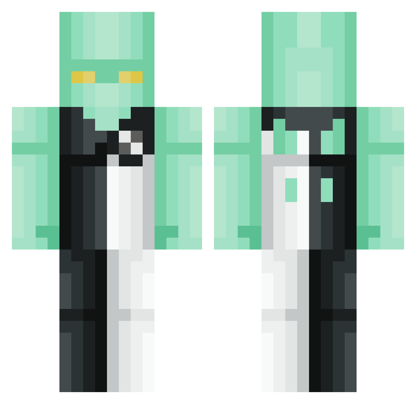 sprinklesy Minecraft skin, front and back view