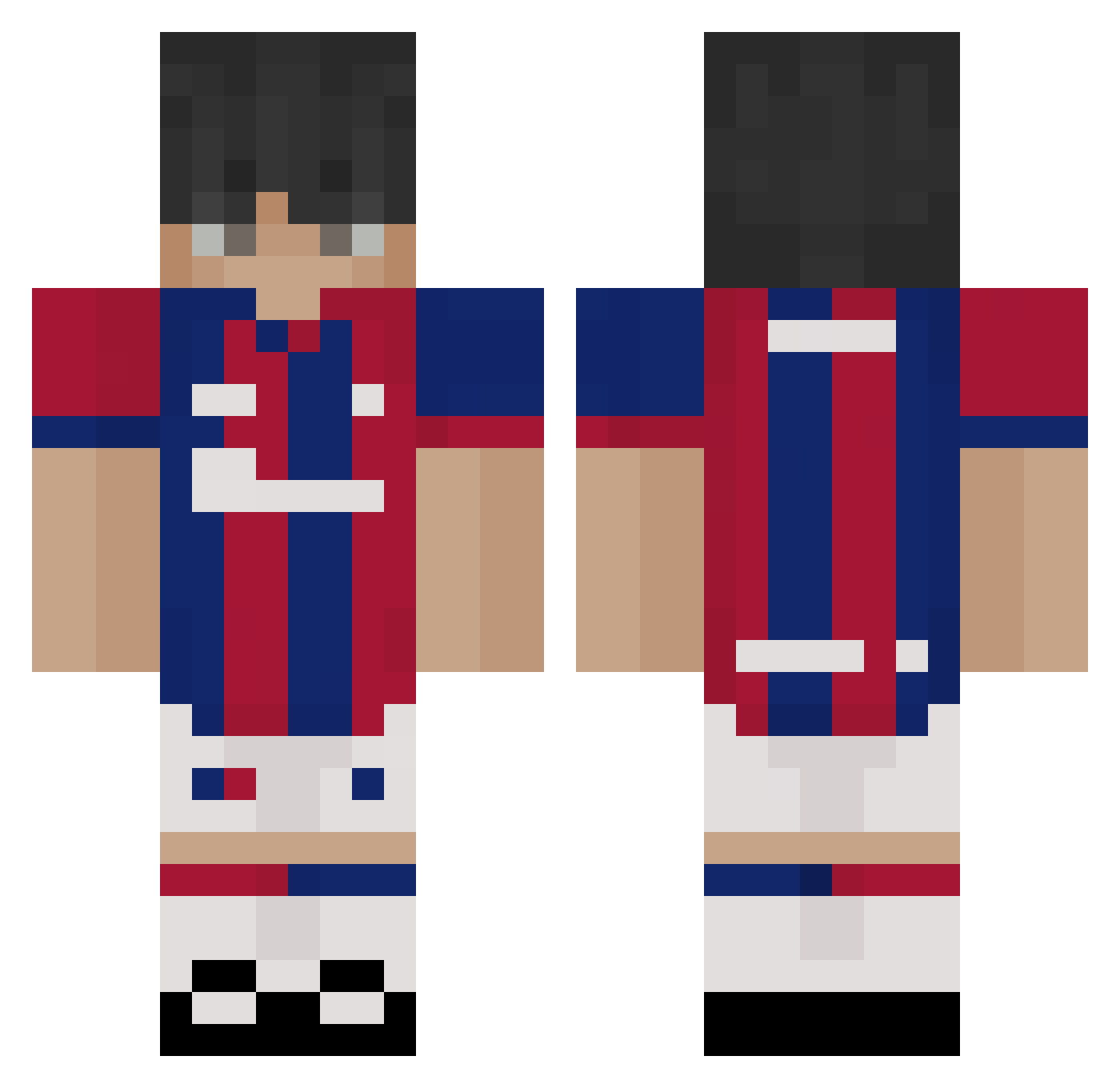 Siitwix Minecraft skin, front and back view