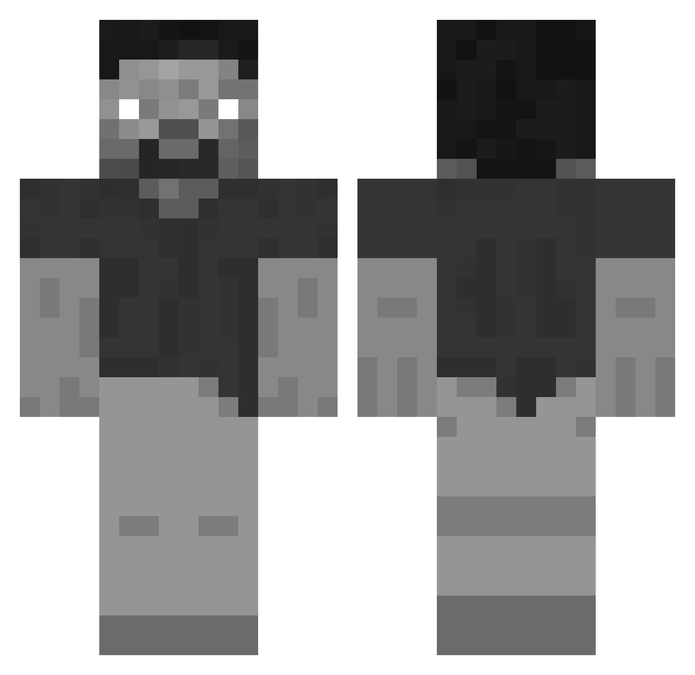 Uncloak Minecraft skin, front and back view