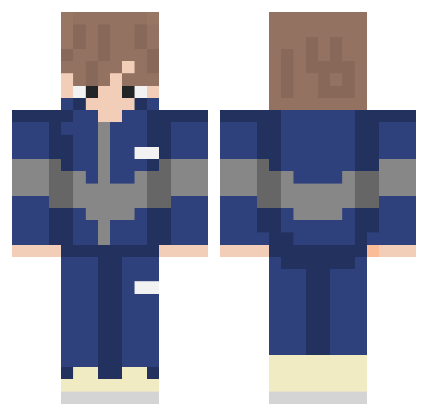 itzWAdY Minecraft skin, front and back view