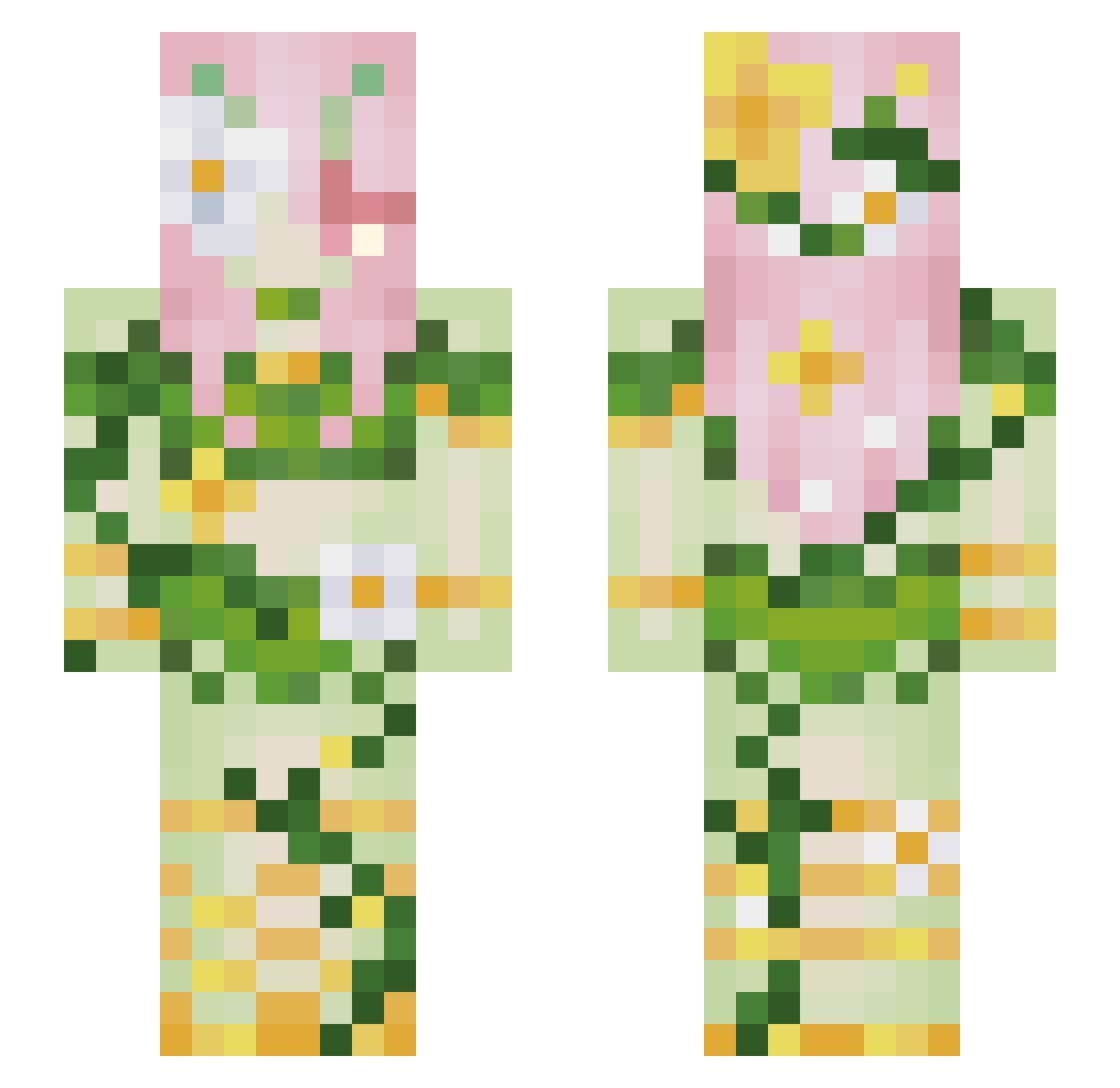 SoftBasilSan Minecraft skin, front and back view