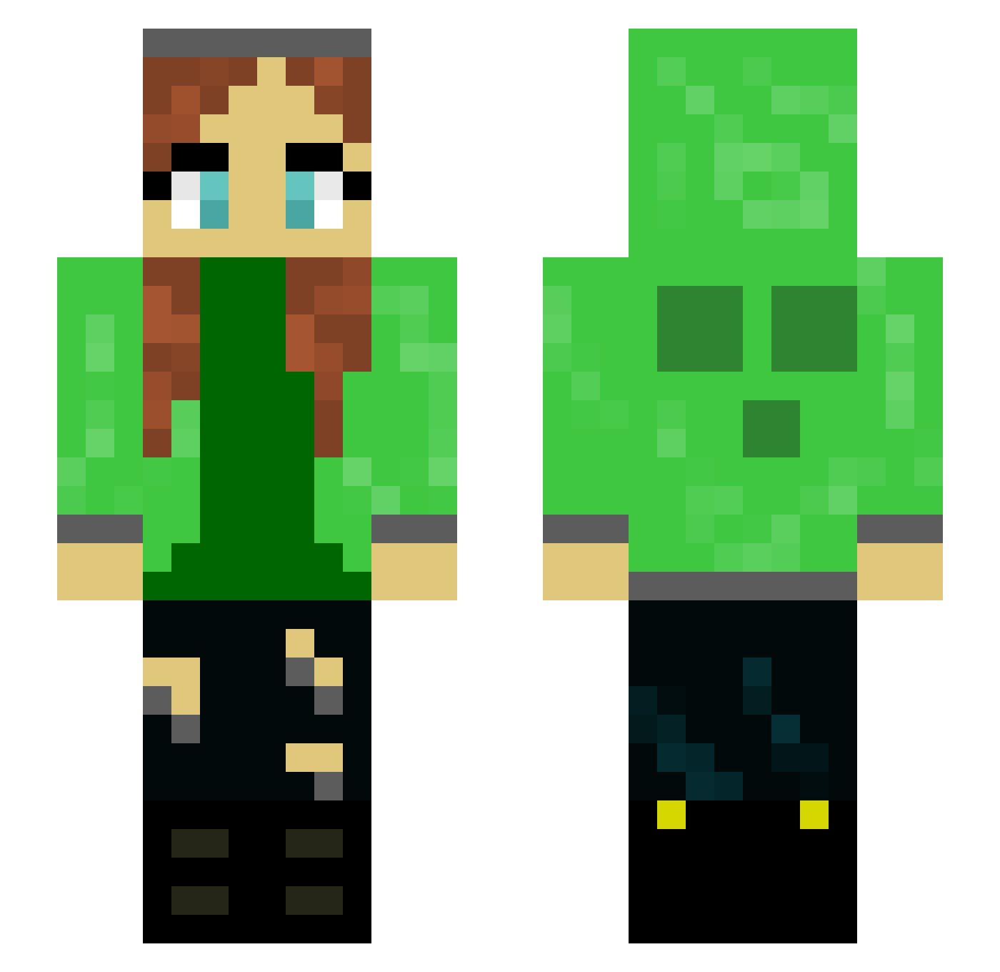 Skwishey Minecraft skin, front and back view