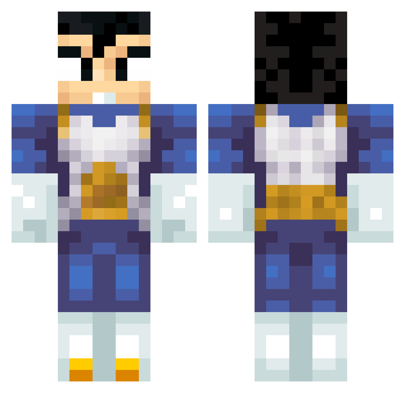 Fafuke Minecraft skin, front and back view