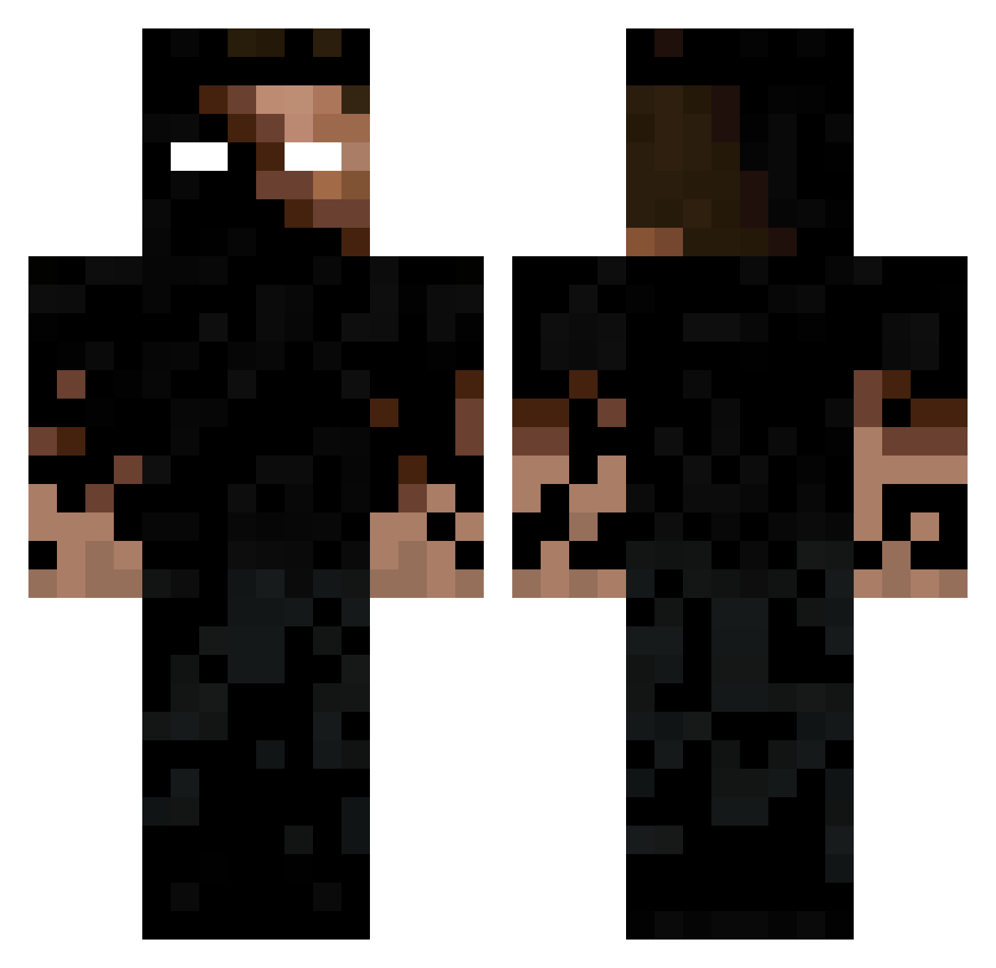 x1zzye Minecraft skin, front and back view