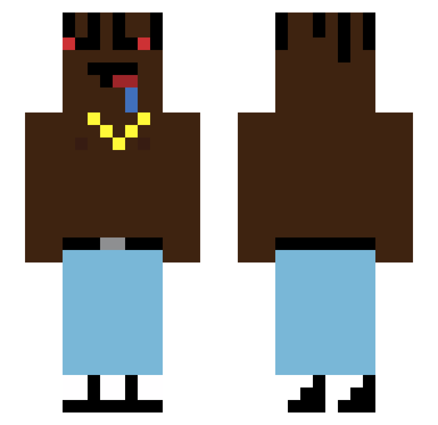 IchBinFarlig Minecraft skin, front and back view