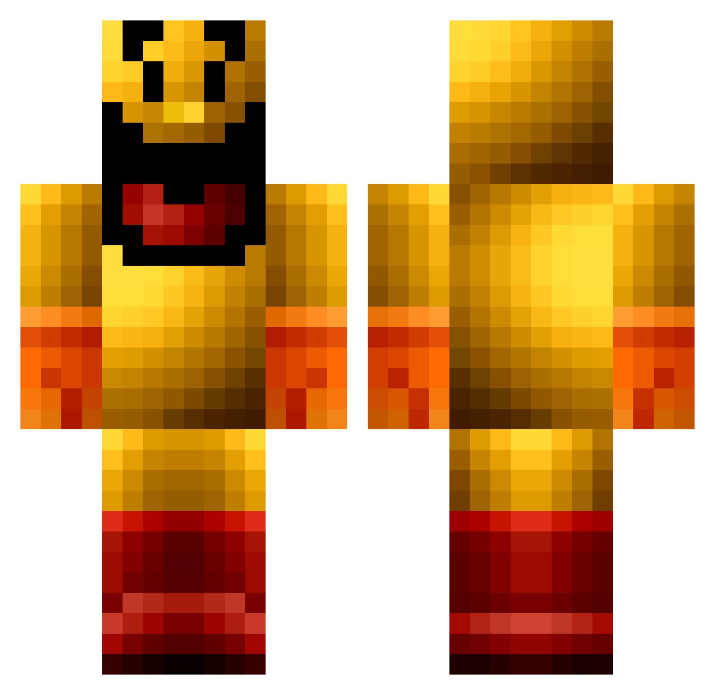 Crazzydevin Minecraft skin, front and back view