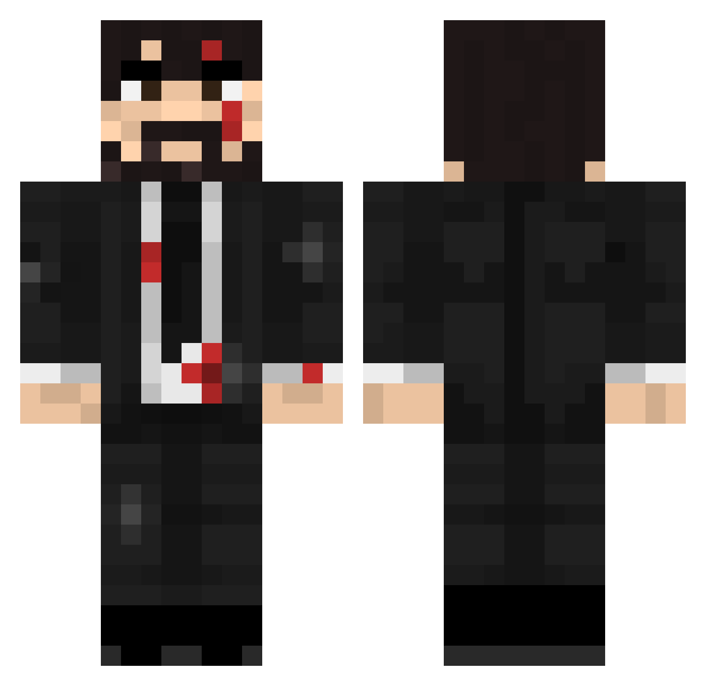 Riichman Minecraft skin, front and back view