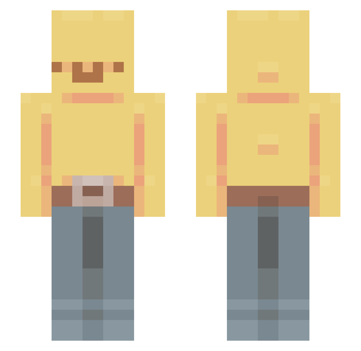 GreeenPumpkin Minecraft skin, front and back view