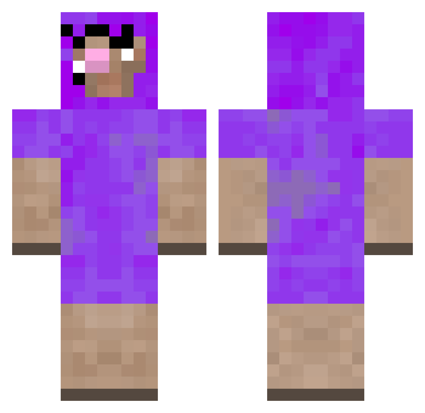 towen6 Minecraft skin, front and back view