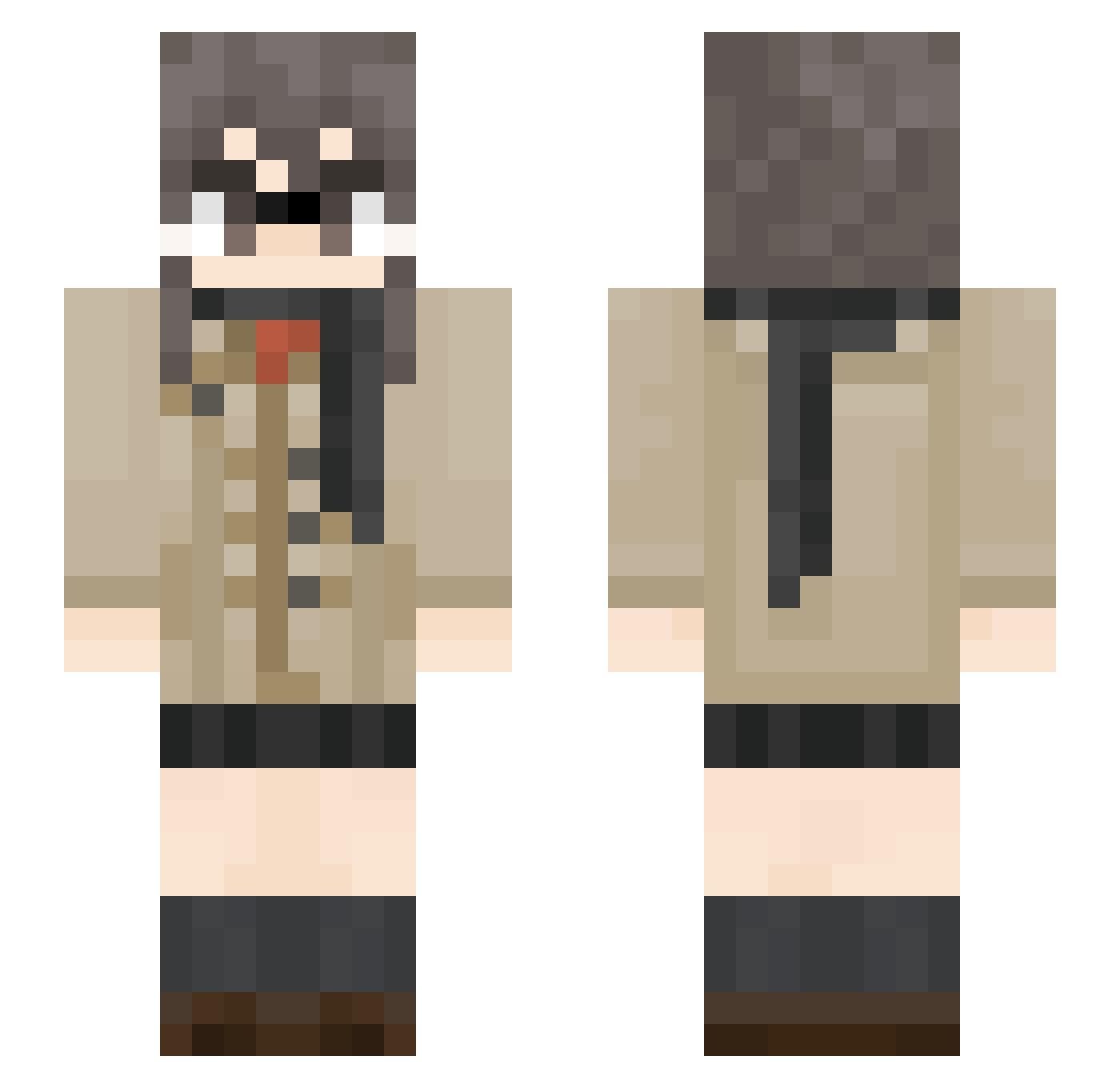 Butter4242 Minecraft skin, front and back view
