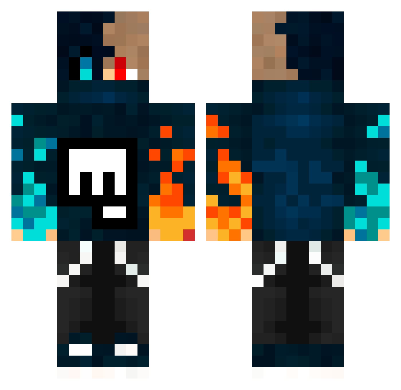 Janela Minecraft skin, front and back view
