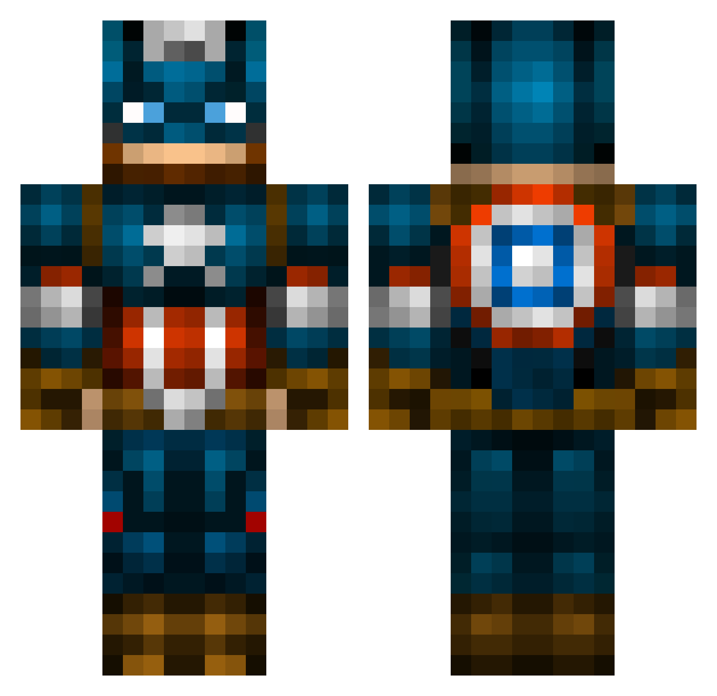 Madcaps Minecraft skin, front and back view