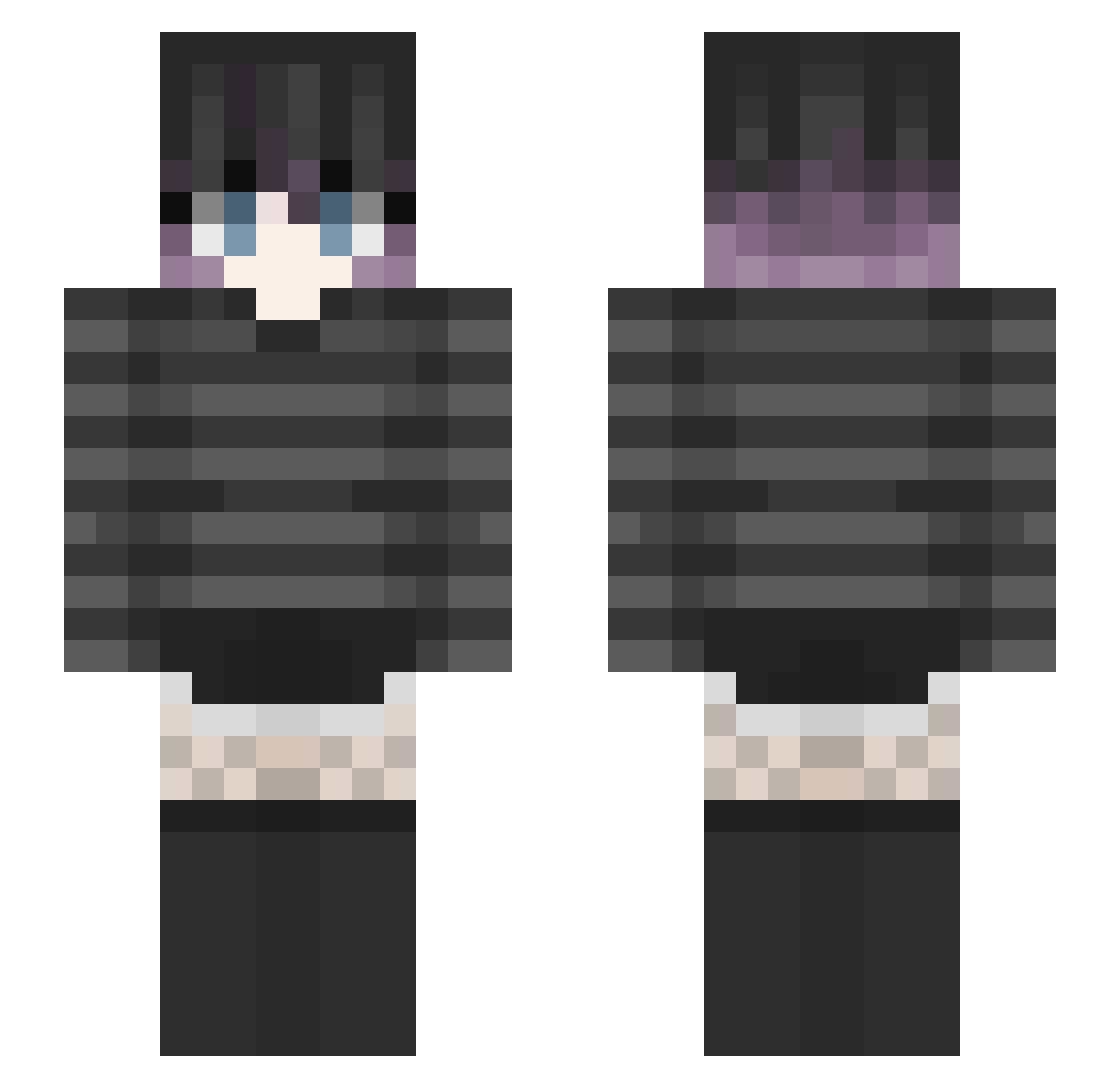 imony7 Minecraft skin, front and back view