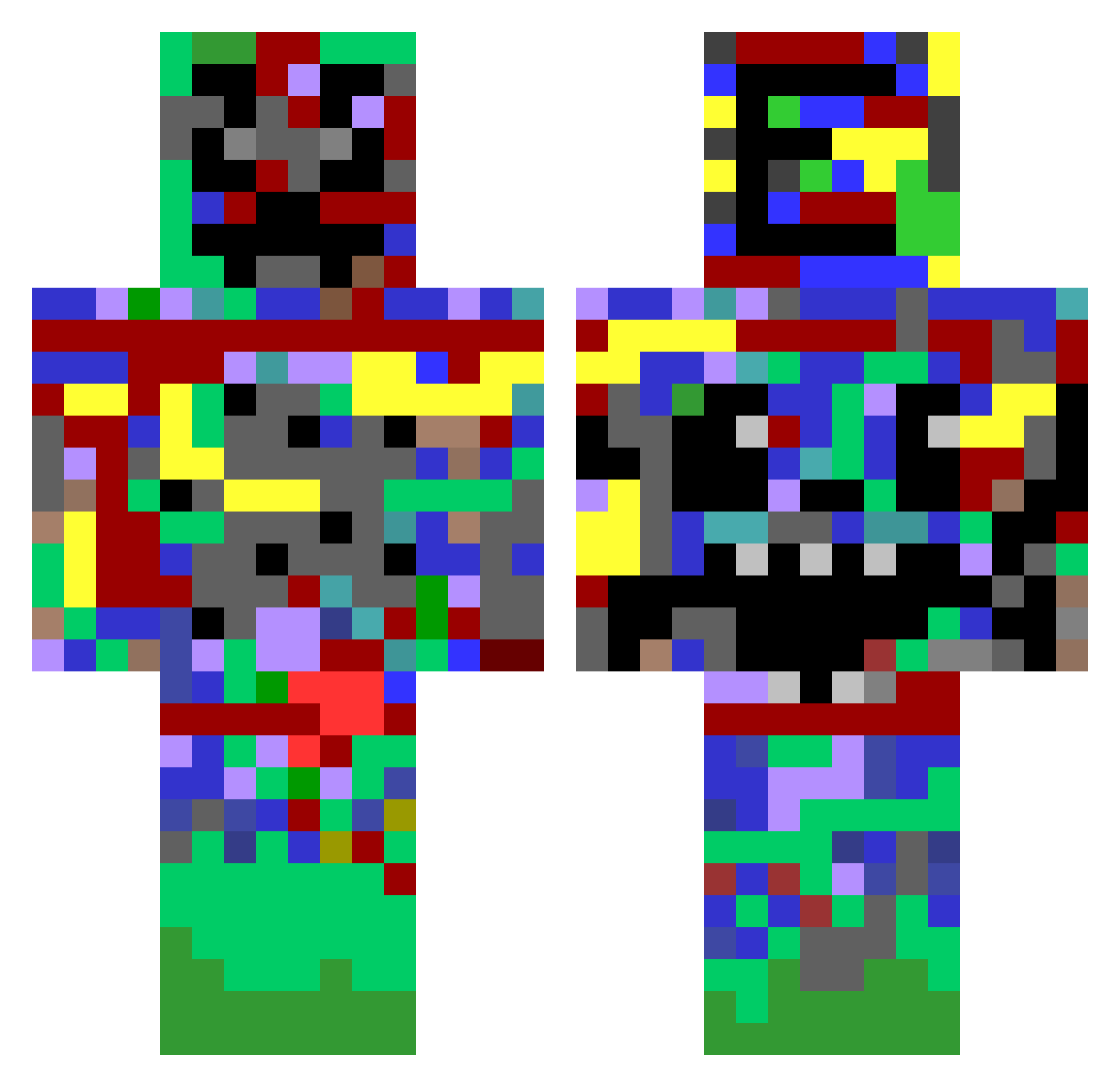 efeceran1 Minecraft skin, front and back view
