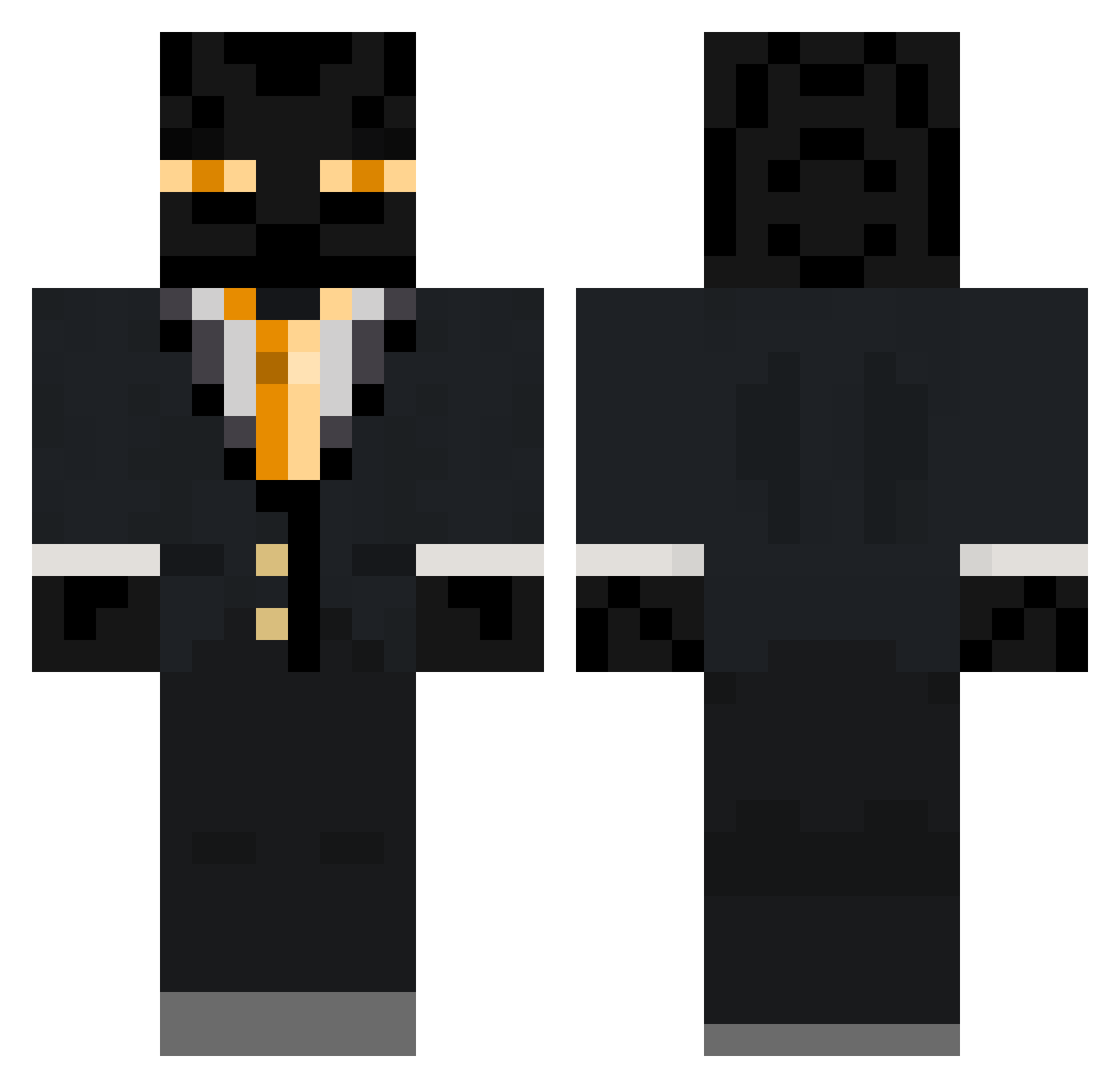 Riximu Minecraft skin, front and back view