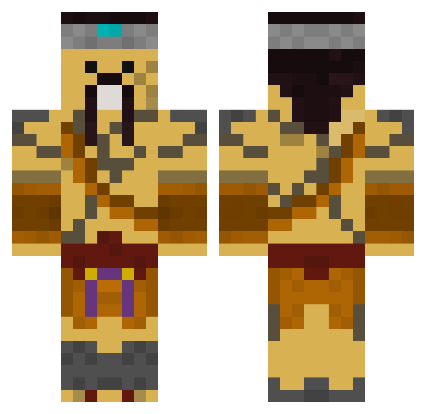 Beef5tew Minecraft skin, front and back view