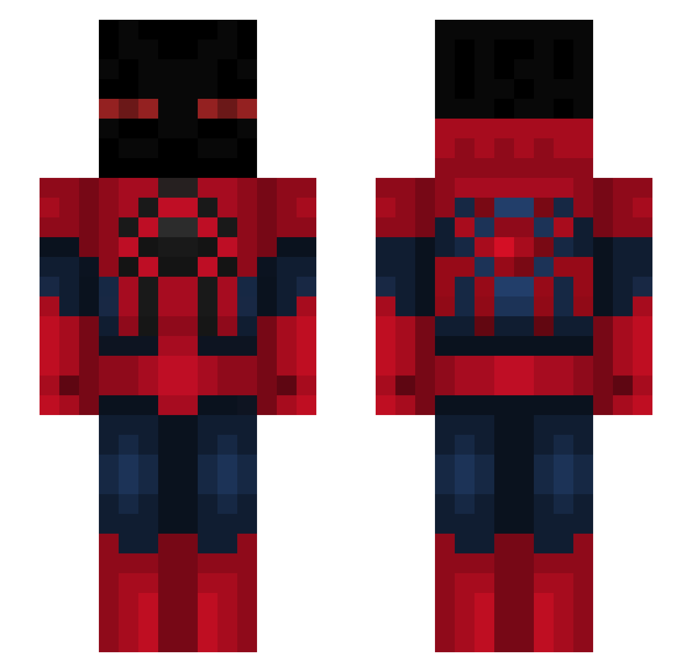 Rittly Minecraft skin, front and back view