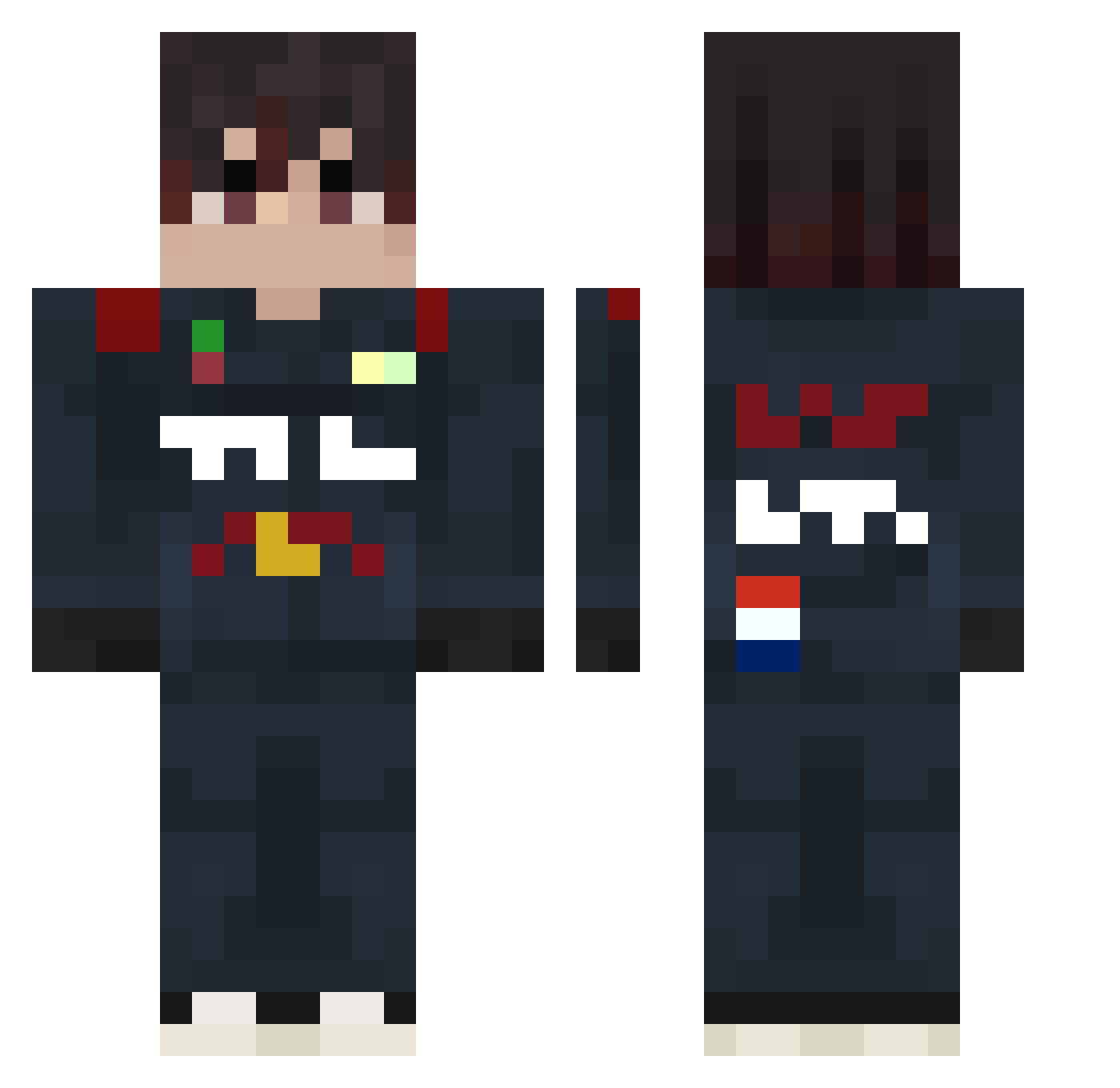 Zeyvoa Minecraft skin, front and back view