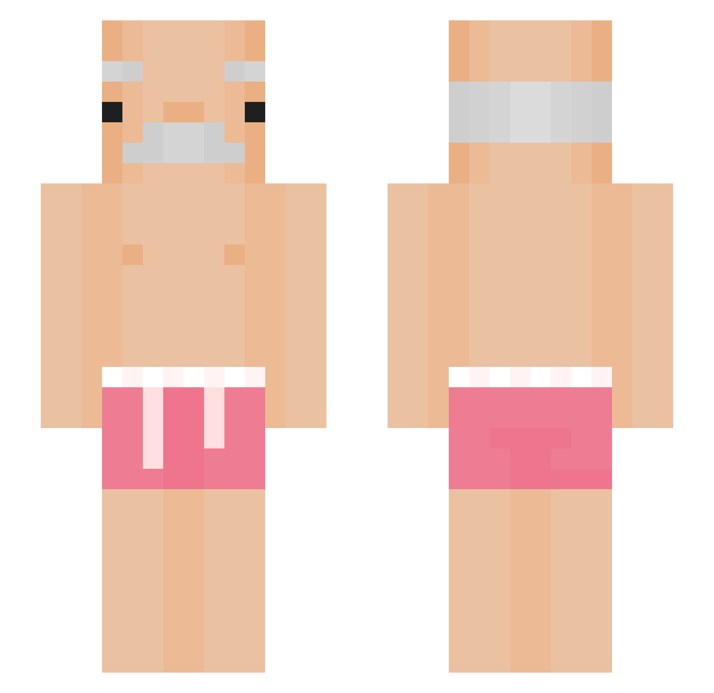 Too_Narrow Minecraft skin, front and back view