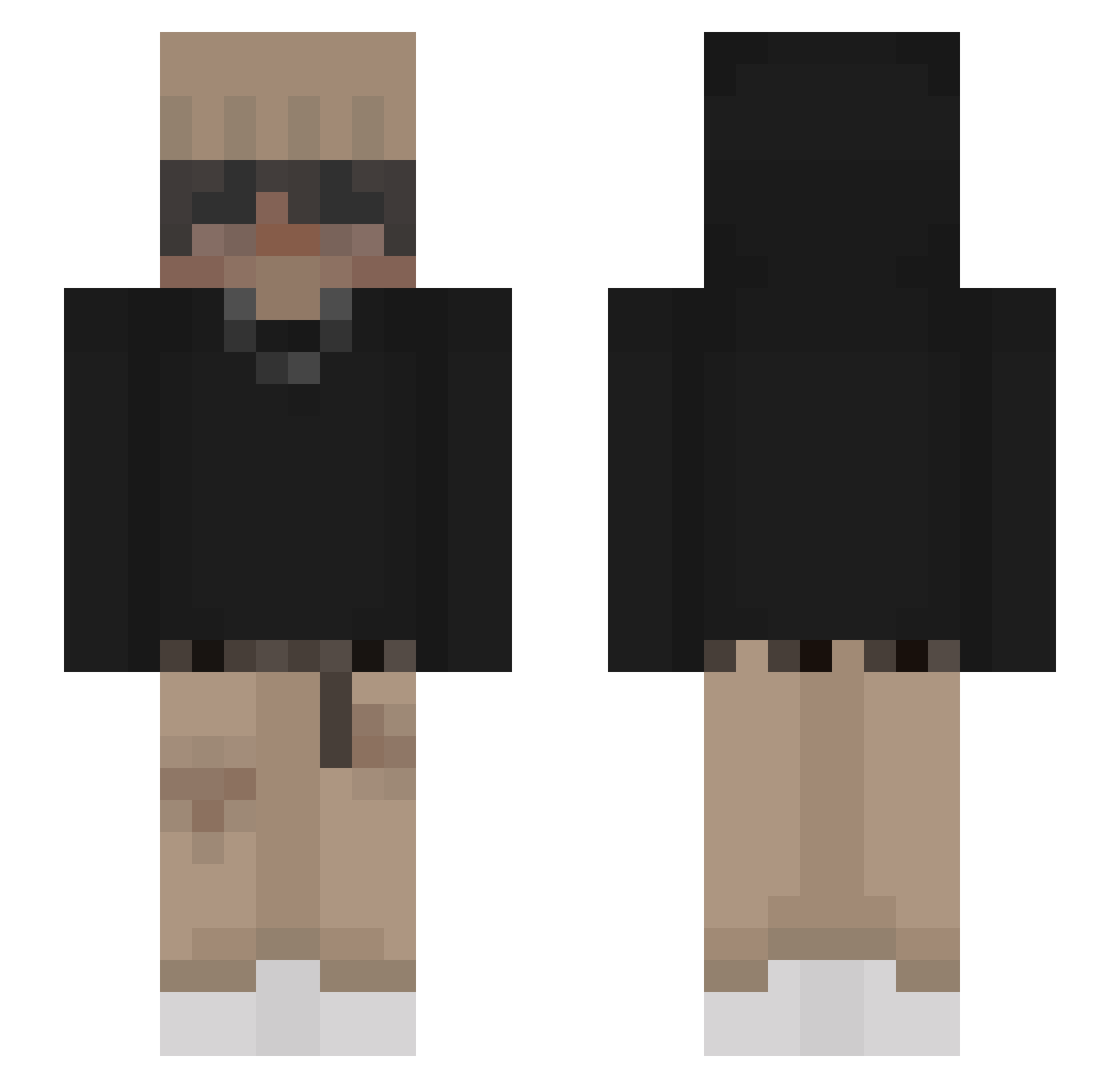 Shadowwalker2012 Minecraft skin, front and back view