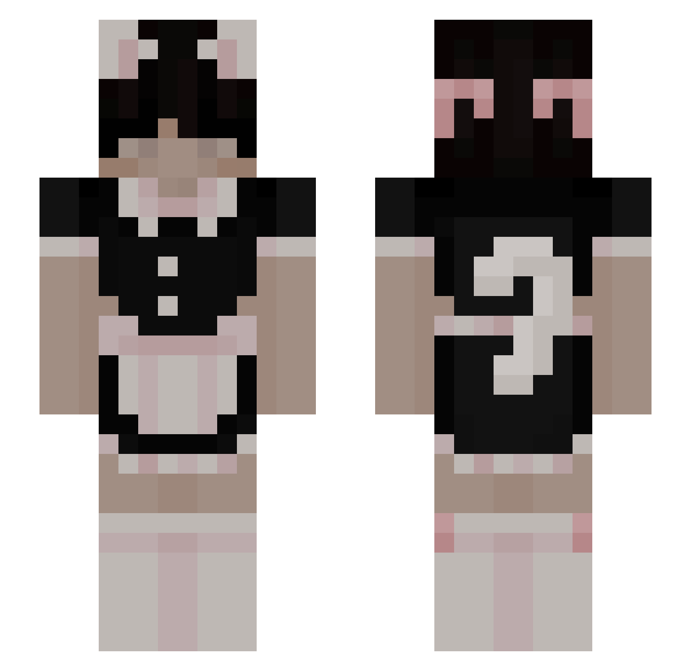 Plxsmah Minecraft skin, front and back view