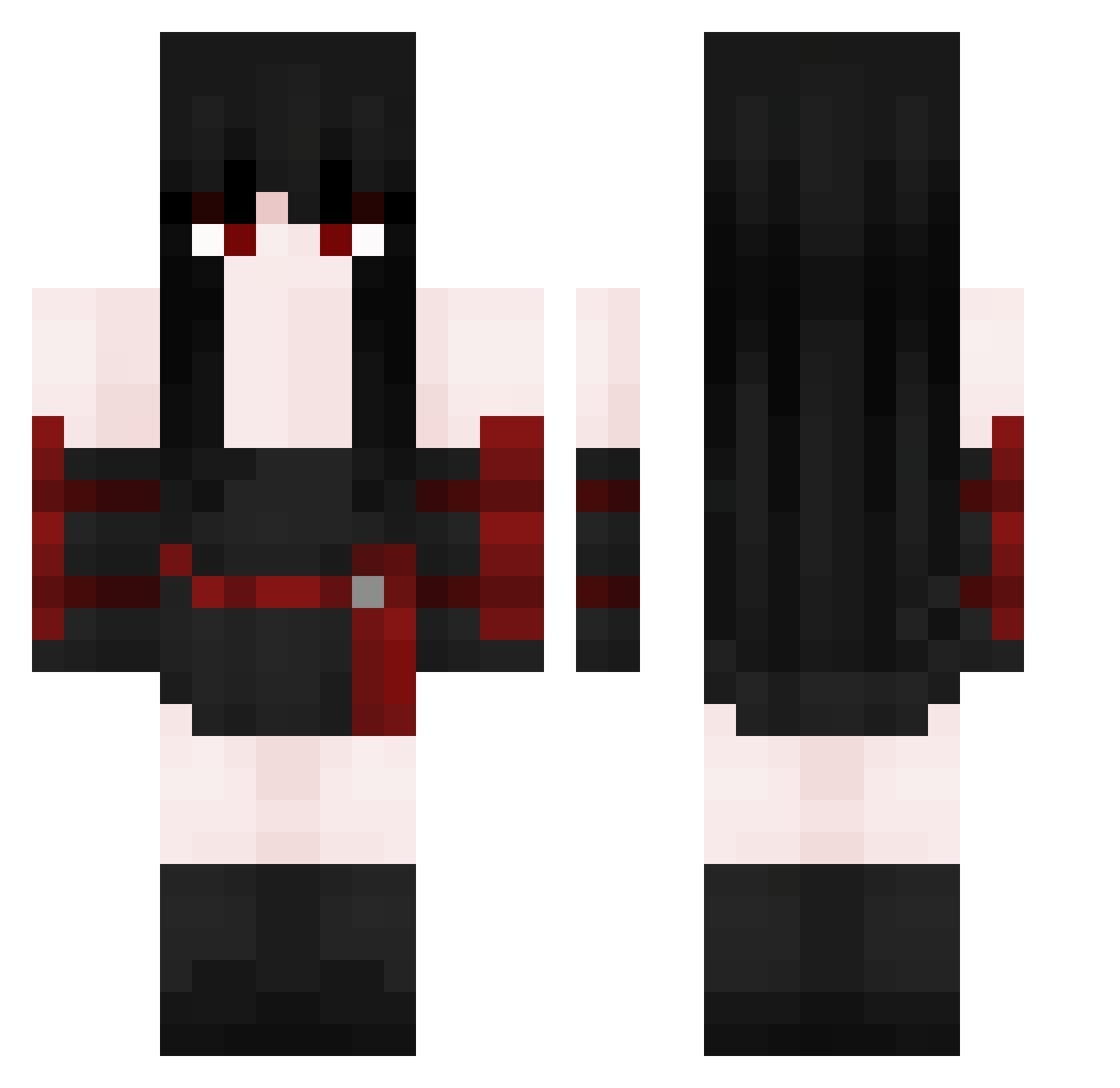 YoummusS Minecraft skin, front and back view
