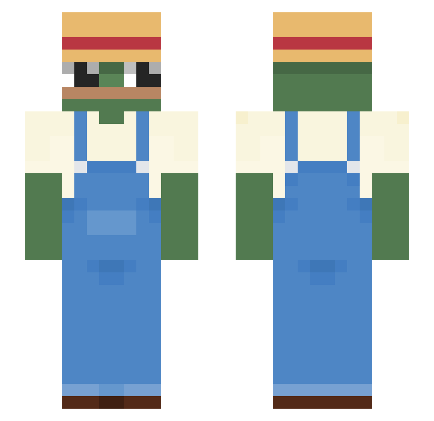 StrongRain Minecraft skin, front and back view