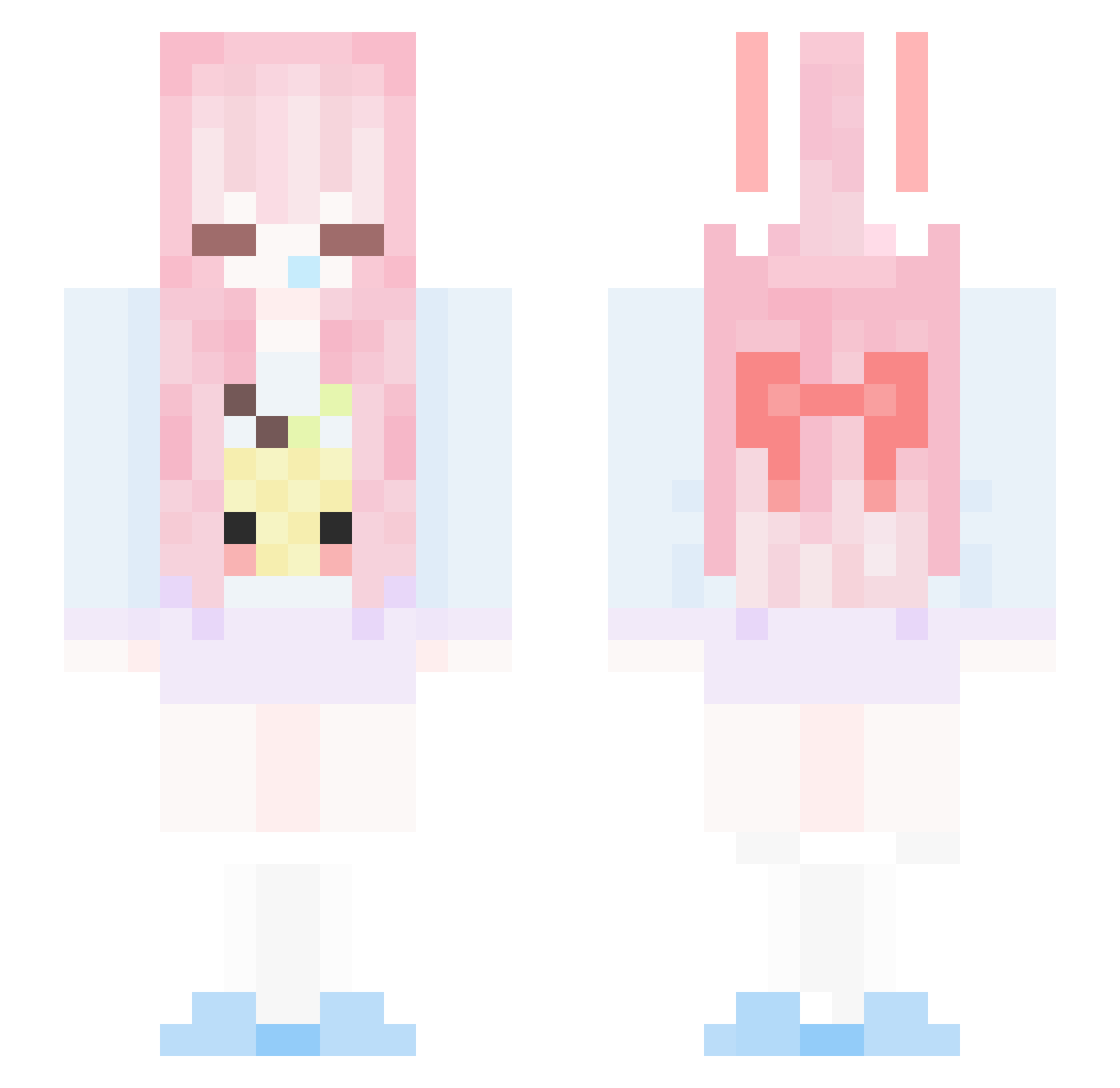 lukycat_ovo Minecraft skin, front and back view