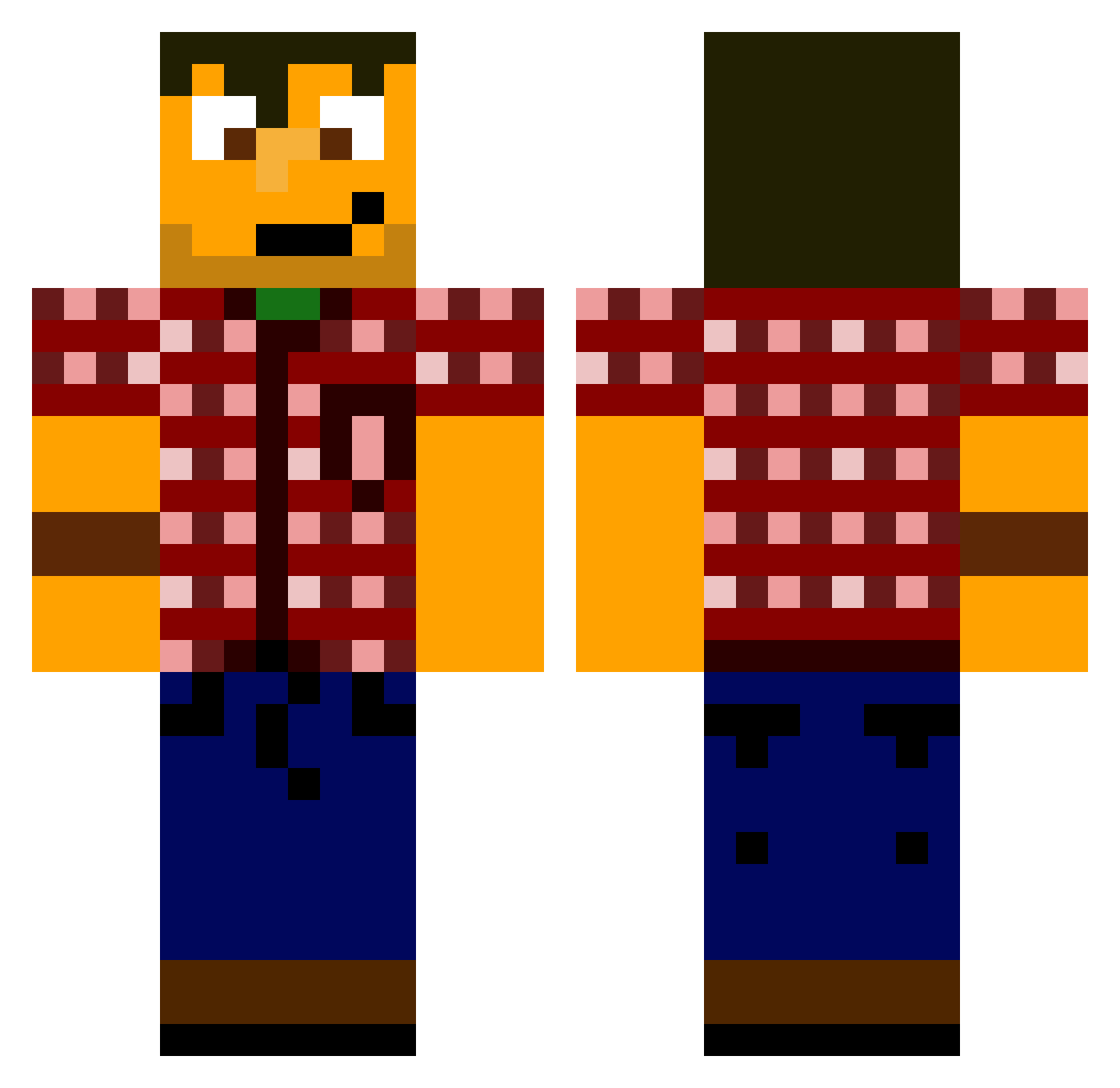 RupertGain Minecraft skin, front and back view