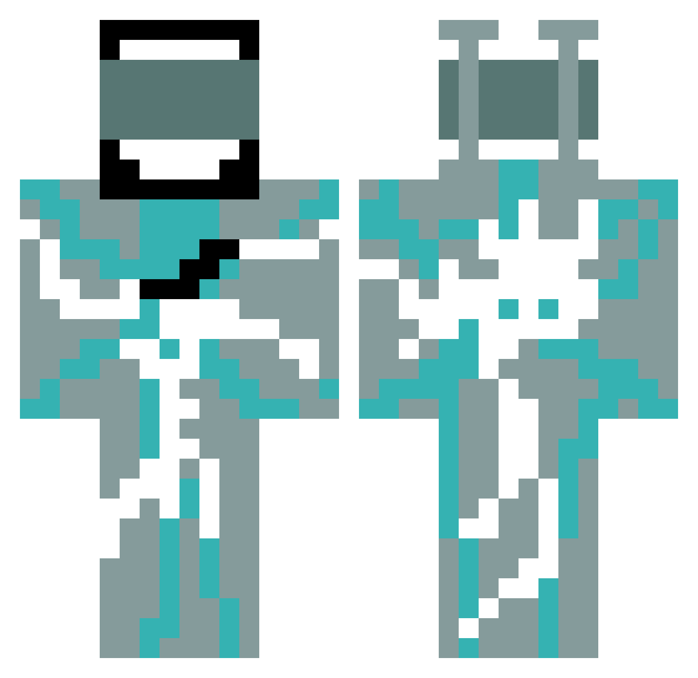 Bannandrew Minecraft skin, front and back view