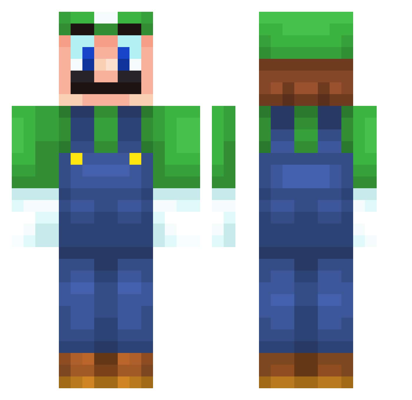 Benenuphar Minecraft skin, front and back view