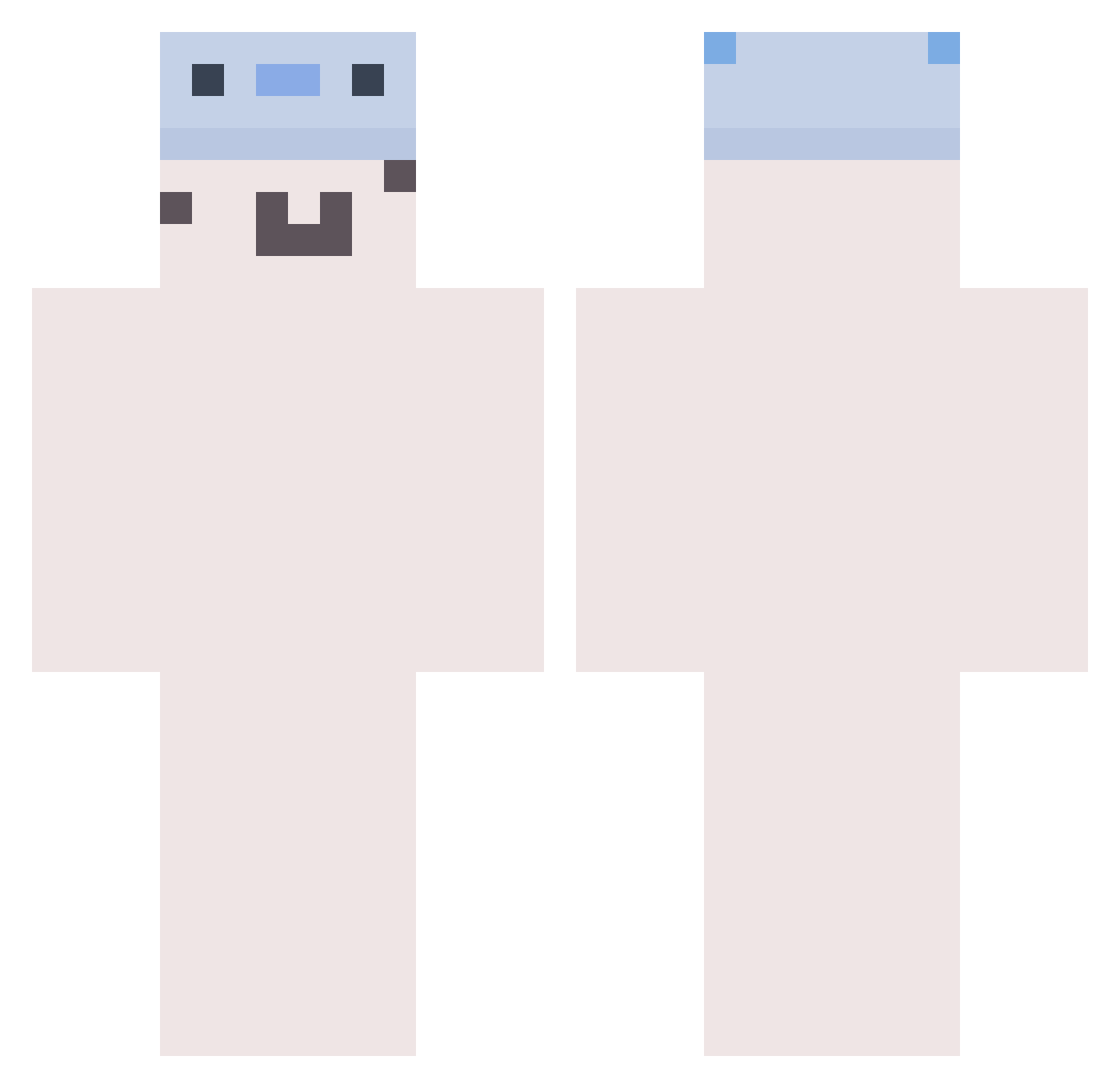 WziiiA Minecraft skin, front and back view