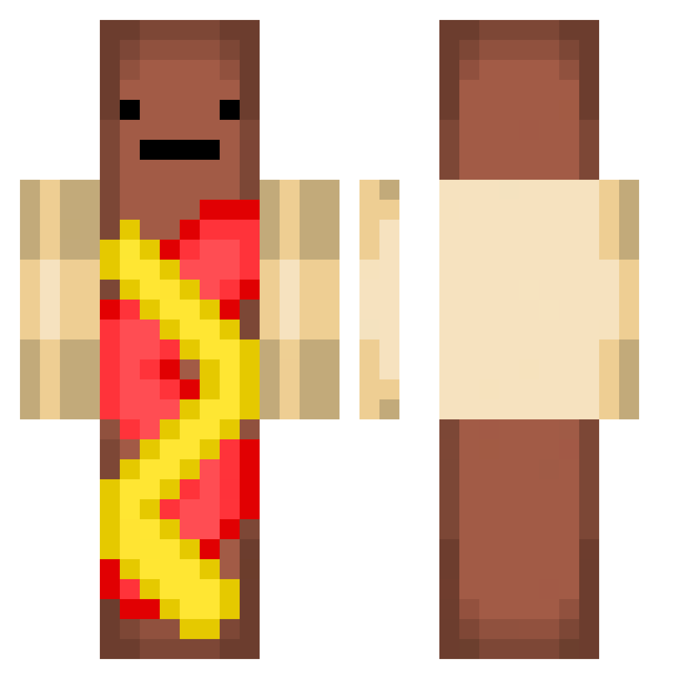 taywtw Minecraft skin, front and back view