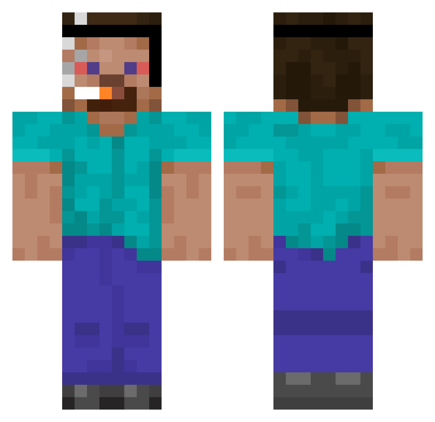 sinword Minecraft skin, front and back view
