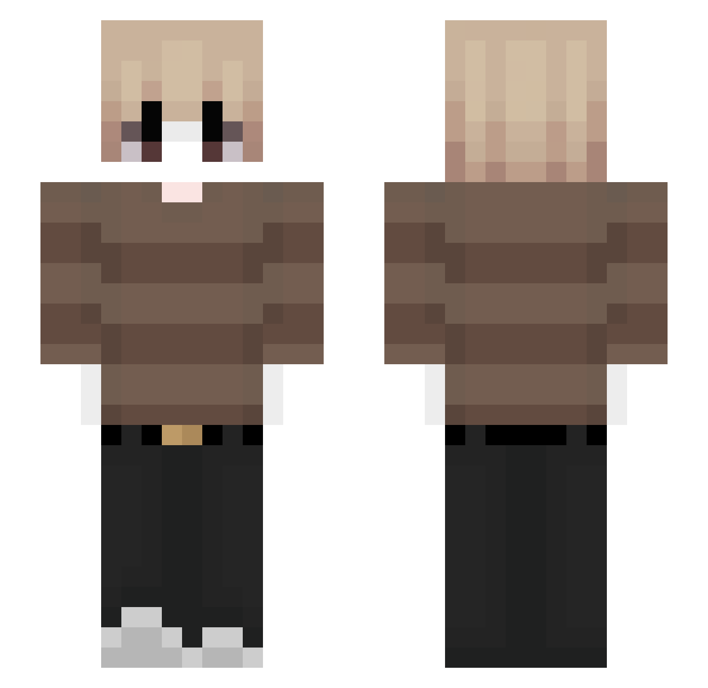 q_hon Minecraft skin, front and back view
