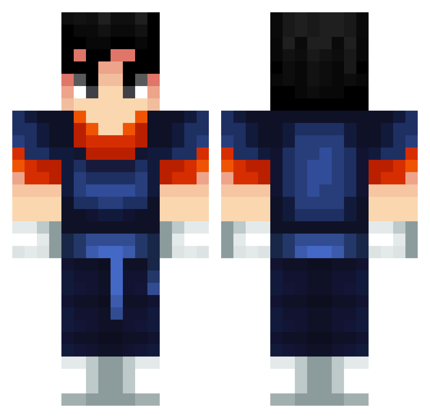 T_721 Minecraft skin, front and back view