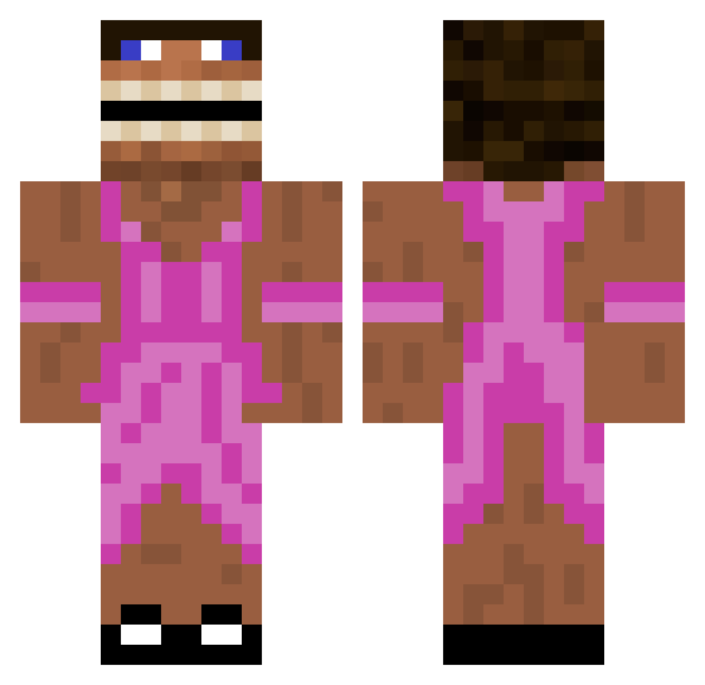 Ticklaboii Minecraft skin, front and back view