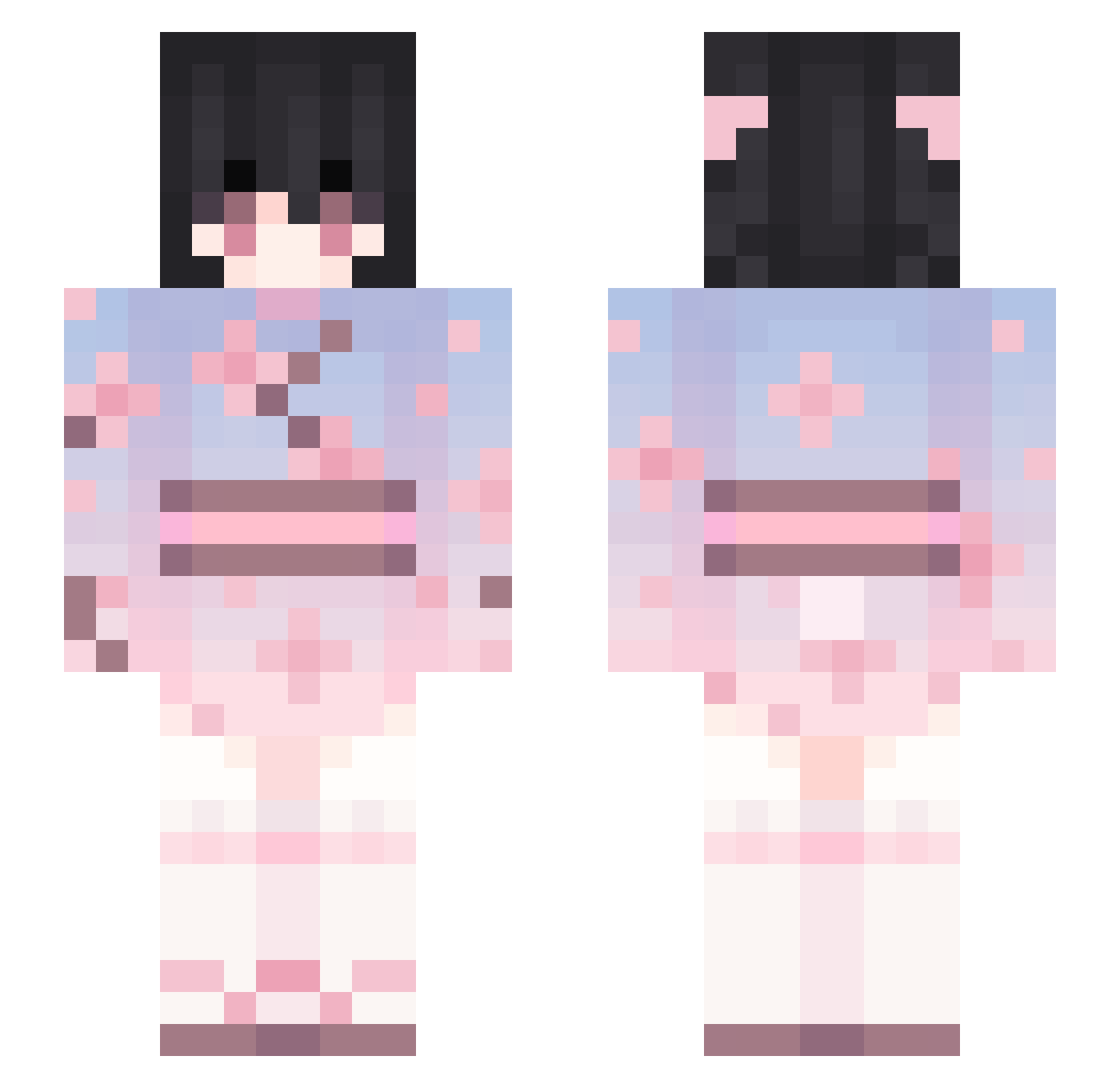 UnstablePower Minecraft skin, front and back view