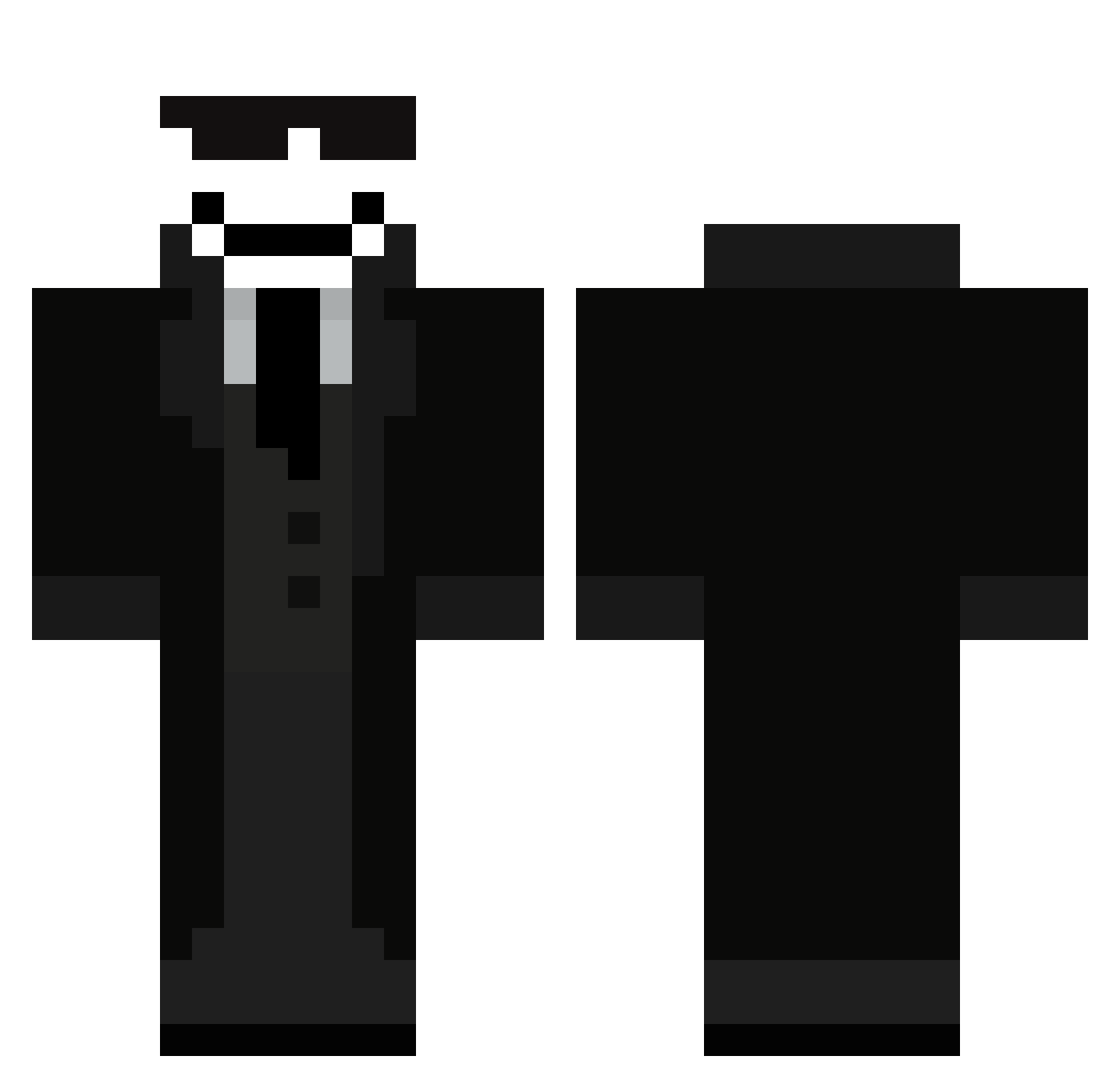 Clemtron Minecraft skin, front and back view