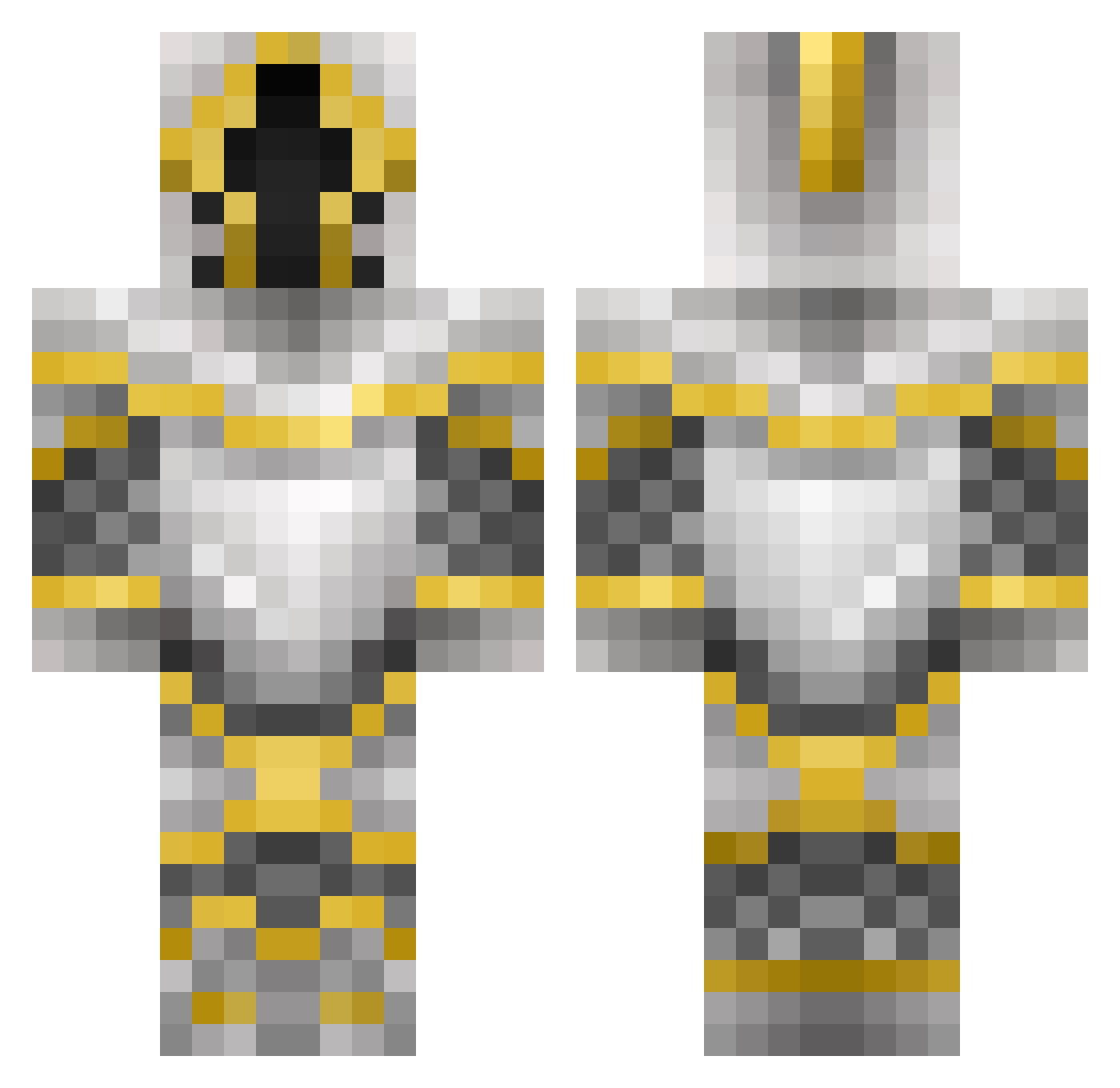 ItsXander Minecraft skin, front and back view