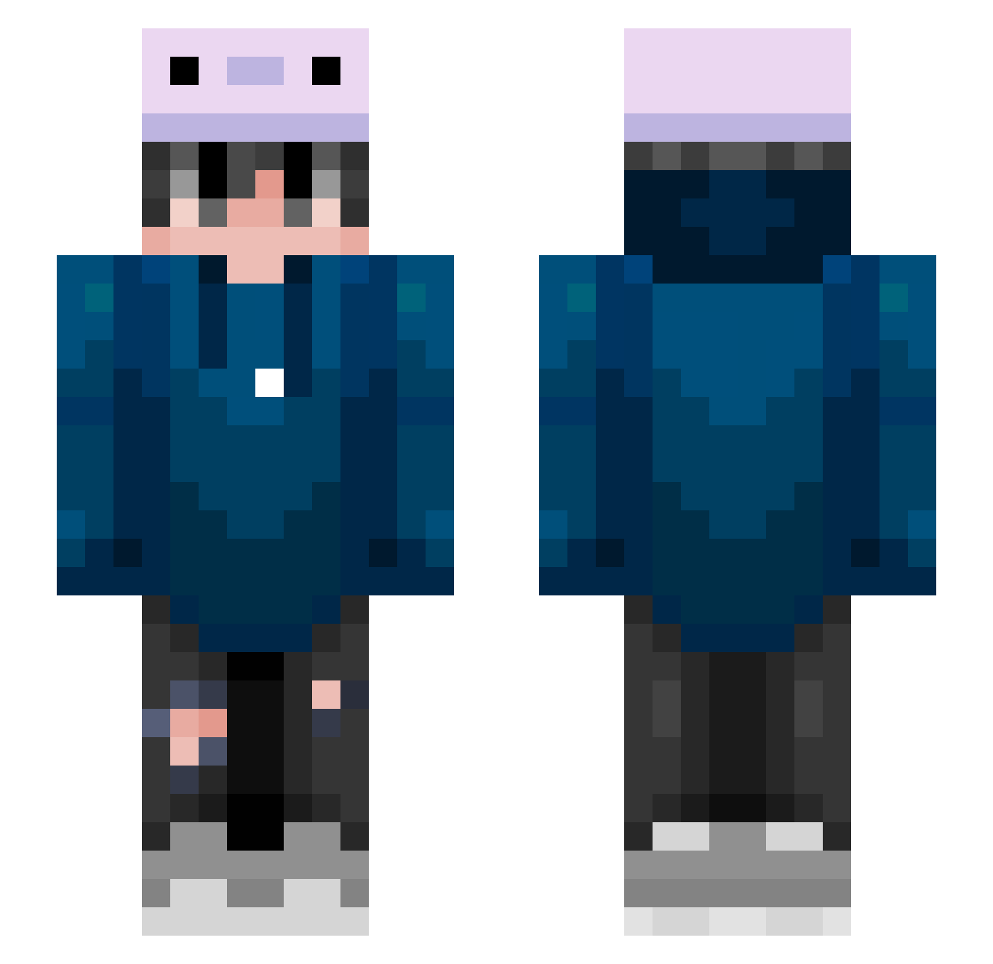 sp4cecat Minecraft skin, front and back view