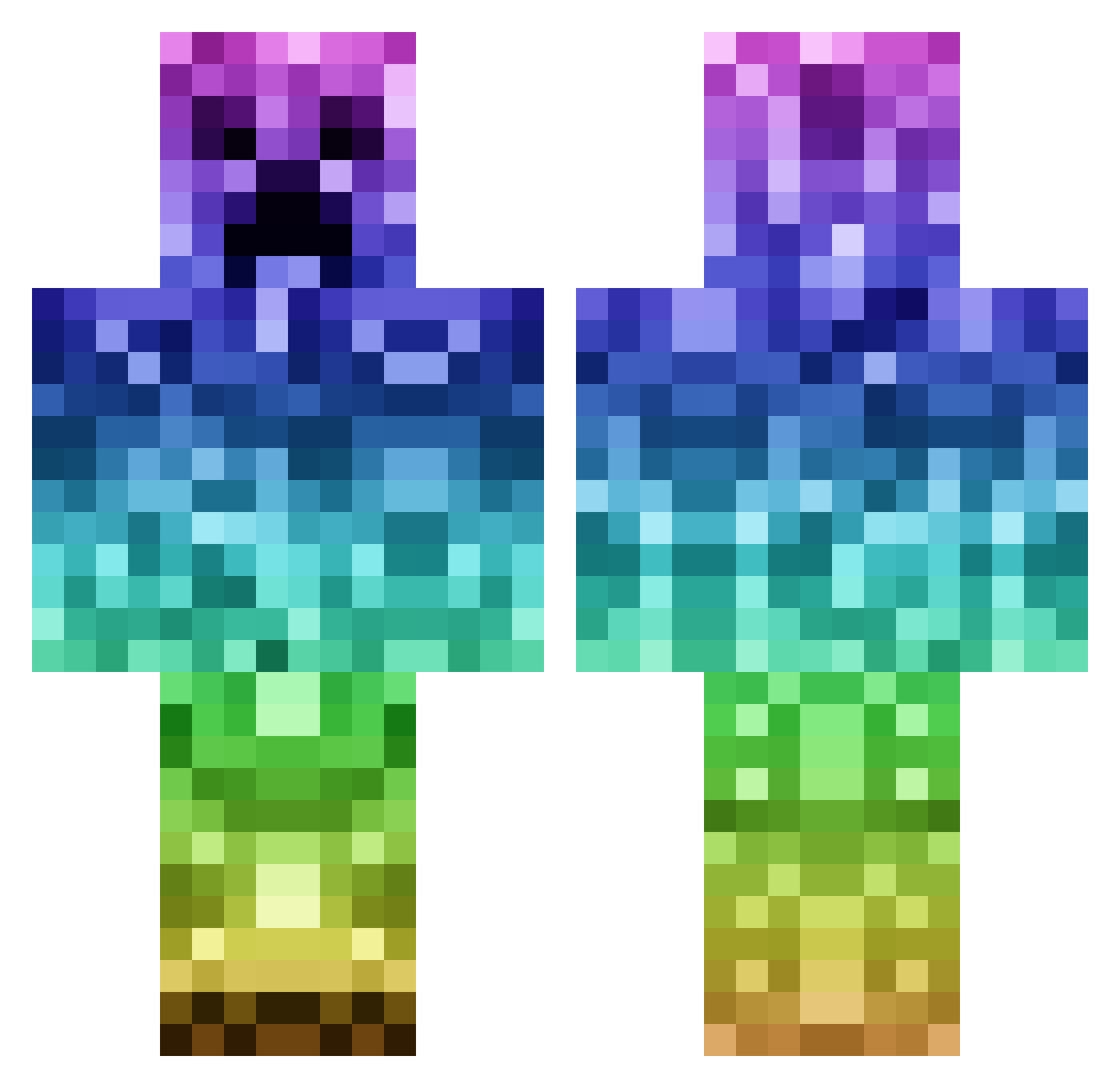 YYY8888 Minecraft skin, front and back view