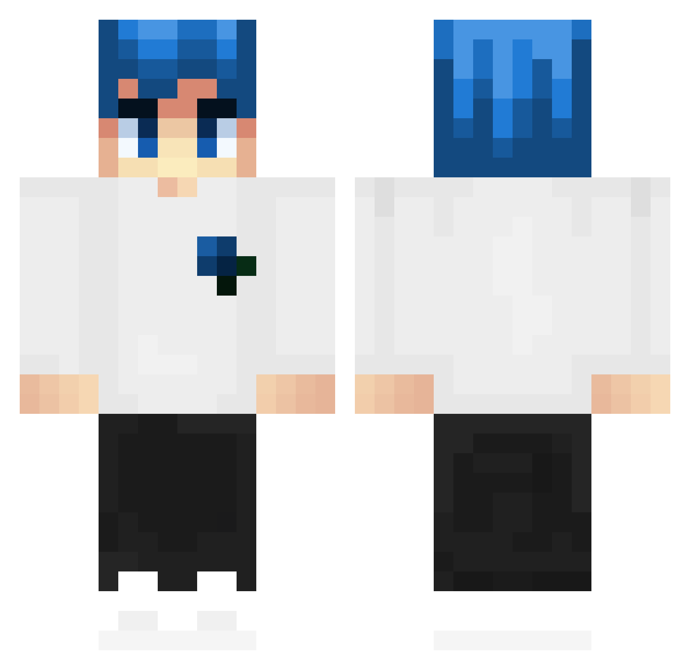 SuchClient Minecraft skin, front and back view
