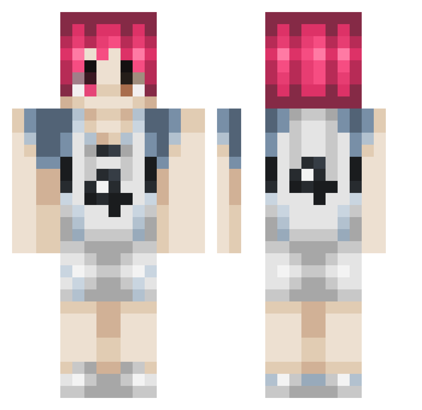 SantaCHEAT Minecraft skin, front and back view