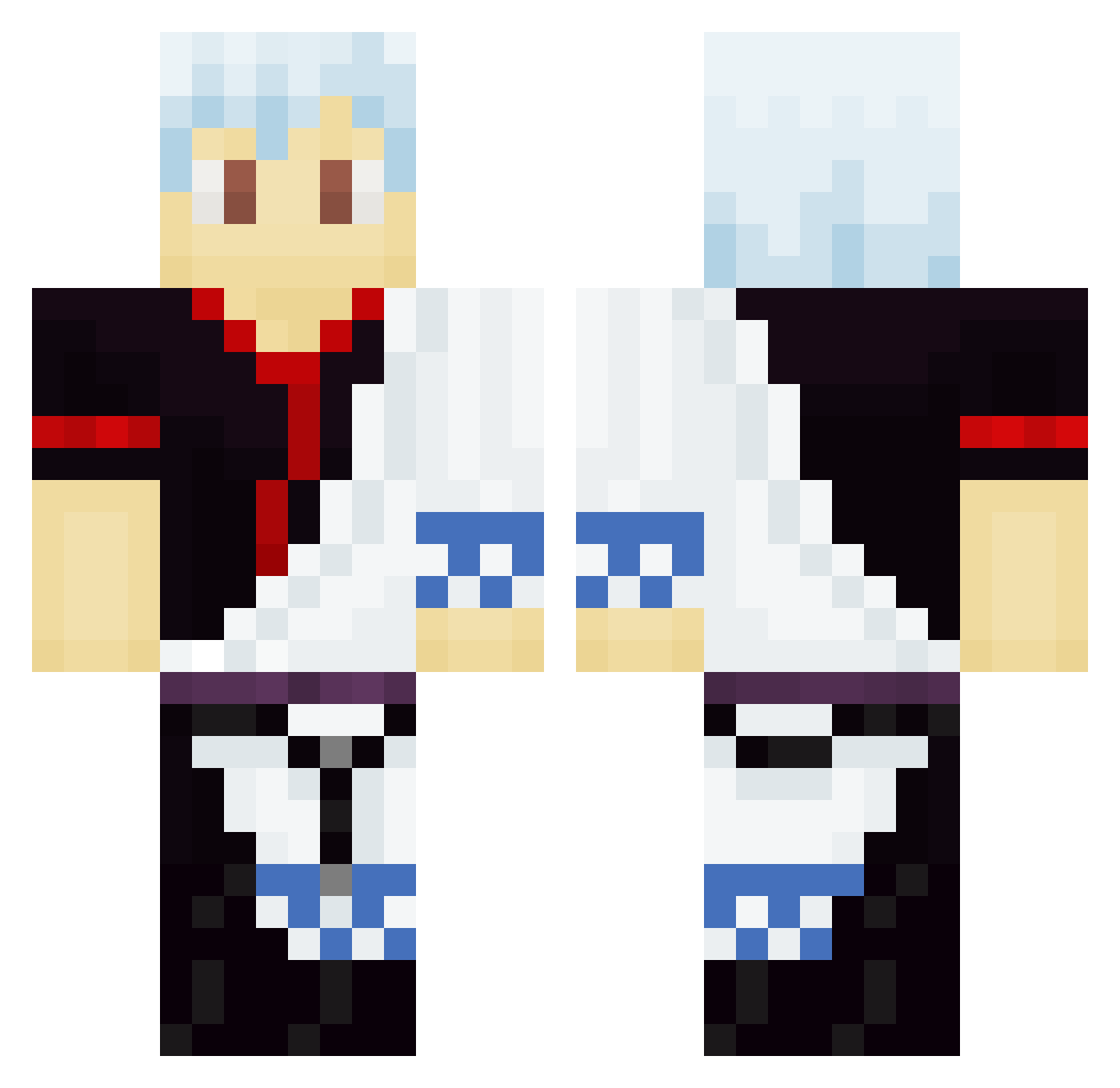 sn0wrashi Minecraft skin, front and back view