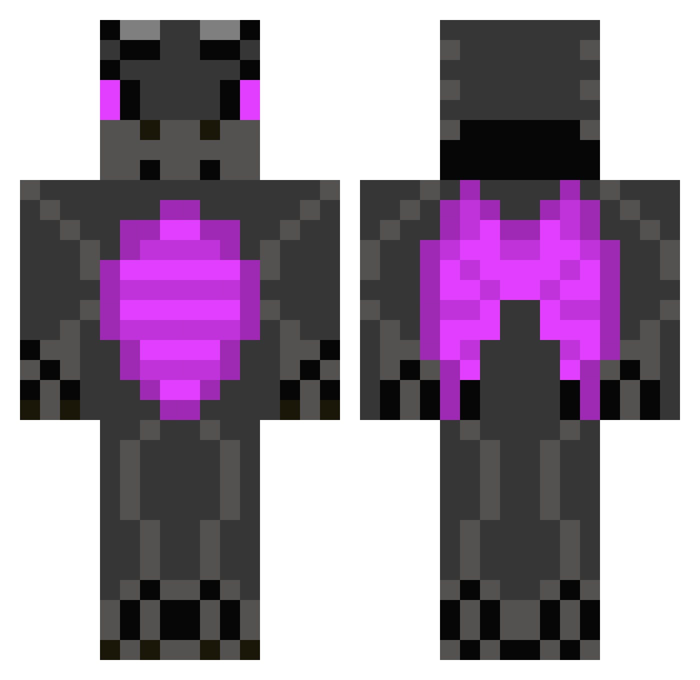 ZeNain Minecraft skin, front and back view