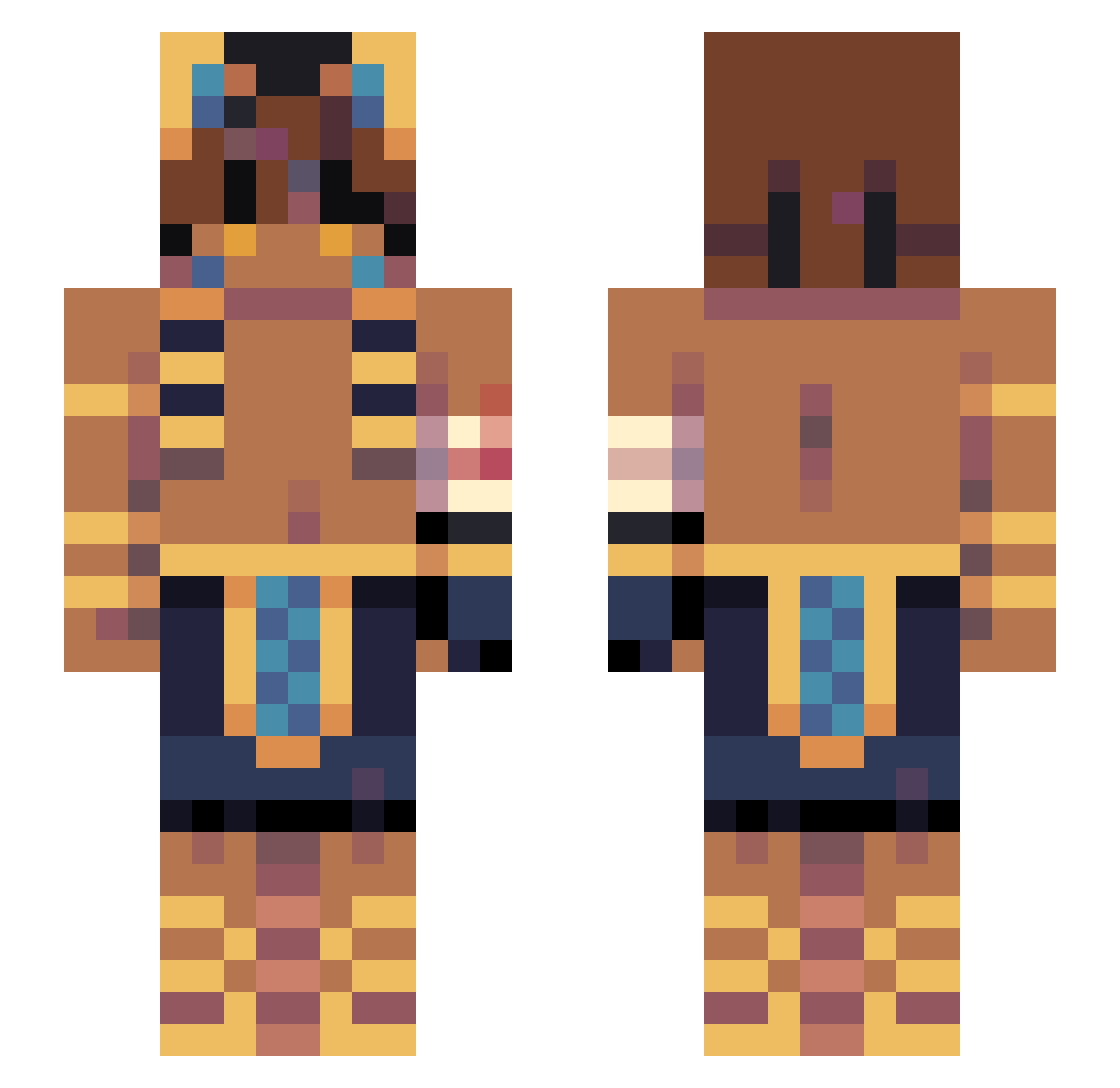 KraeuterT Minecraft skin, front and back view