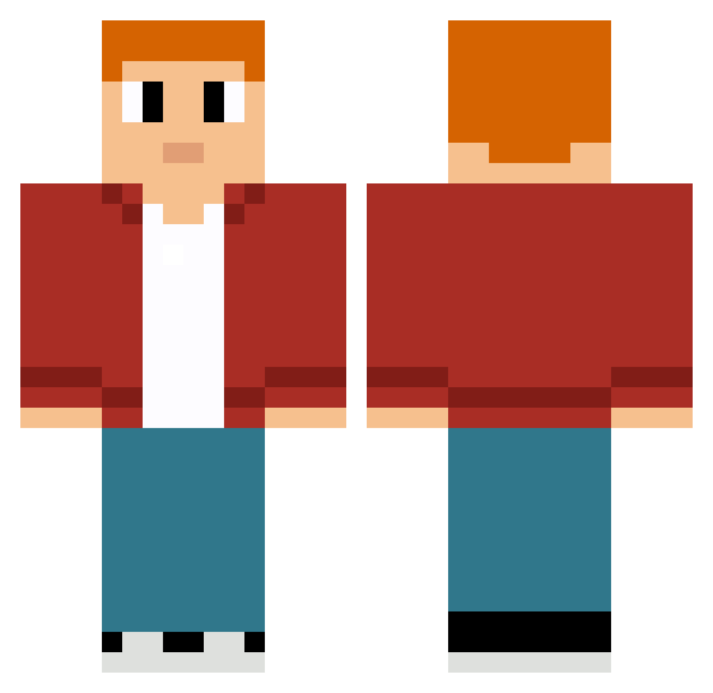 _Slightly_Silver Minecraft skin, front and back view