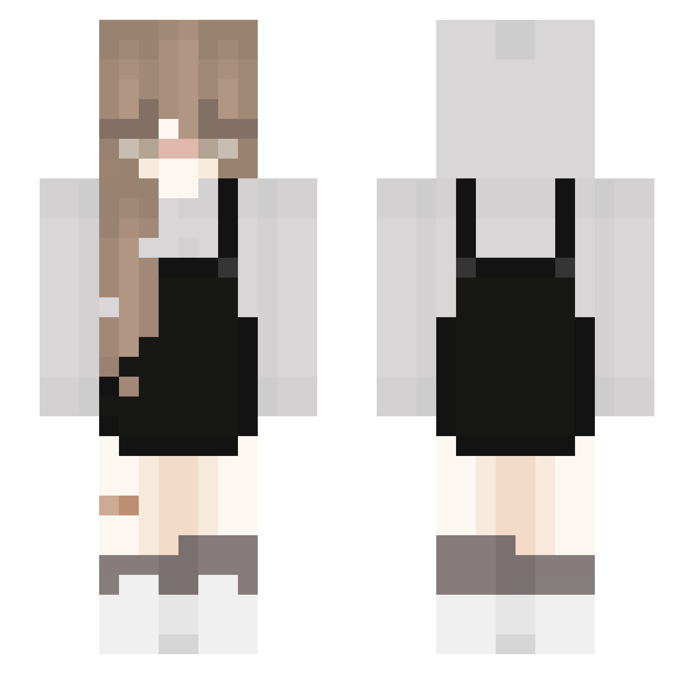 xbehh Minecraft skin, front and back view