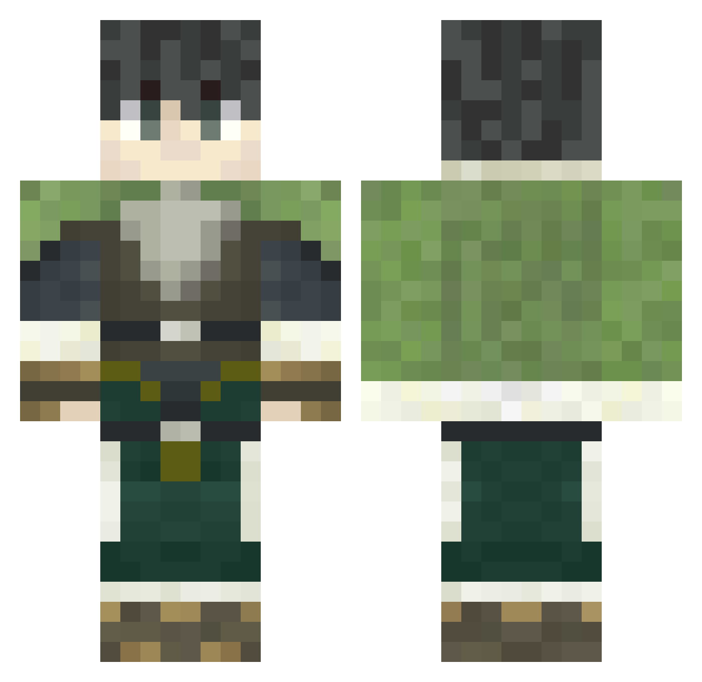 Setoo Minecraft skin, front and back view